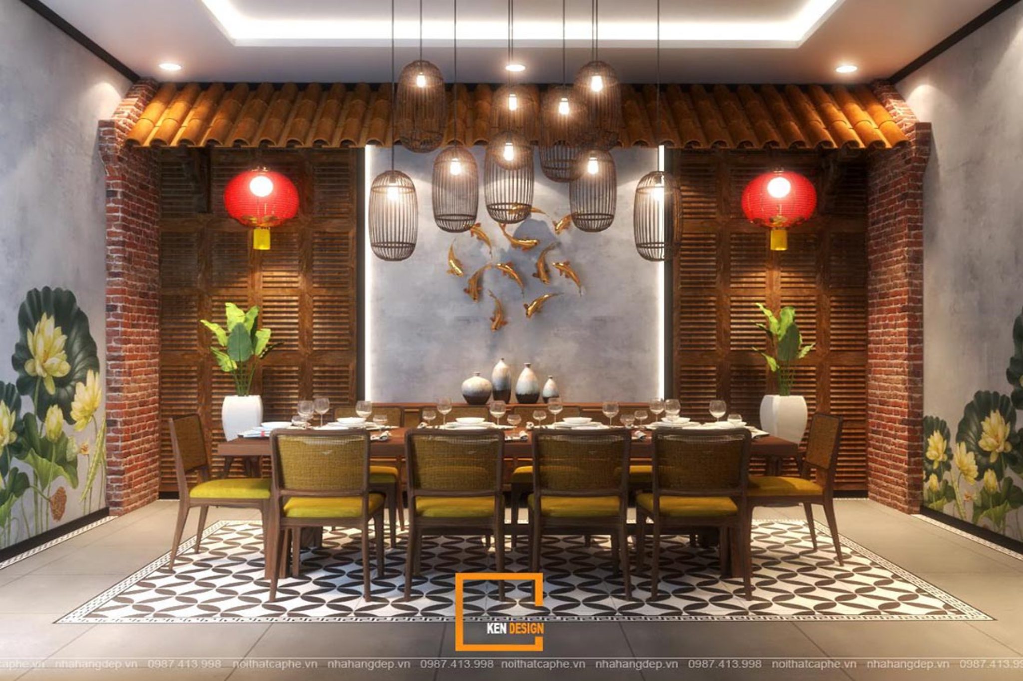 Mẫu thiết kế nhà hàng đồng quê 