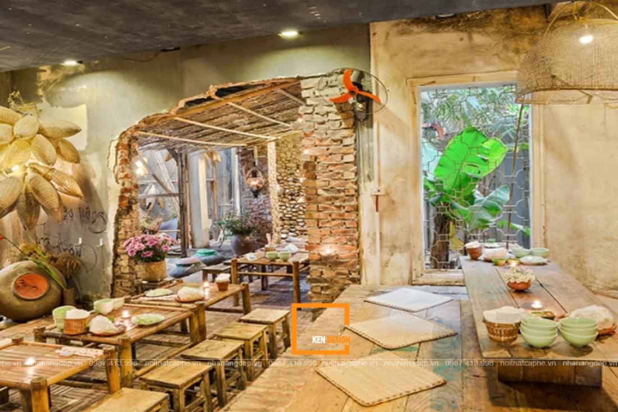 Mẫu thiết kế nhà hàng đồng quê 