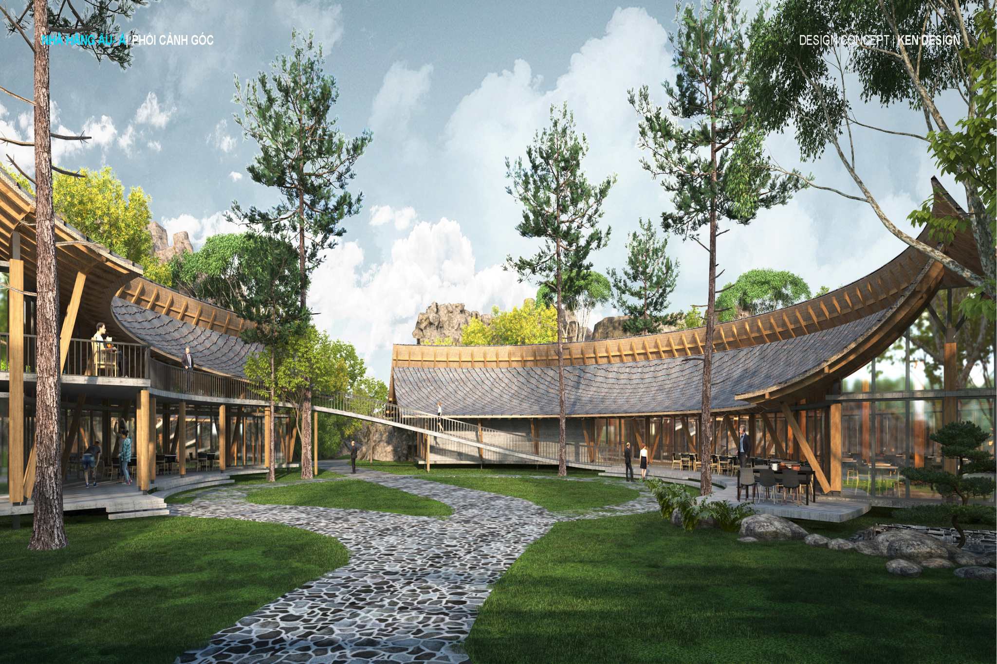 Thiết kế nhà hàng  Âu - Á tại khu du lịch sinh thái Lam Sơn - Hòa Bình