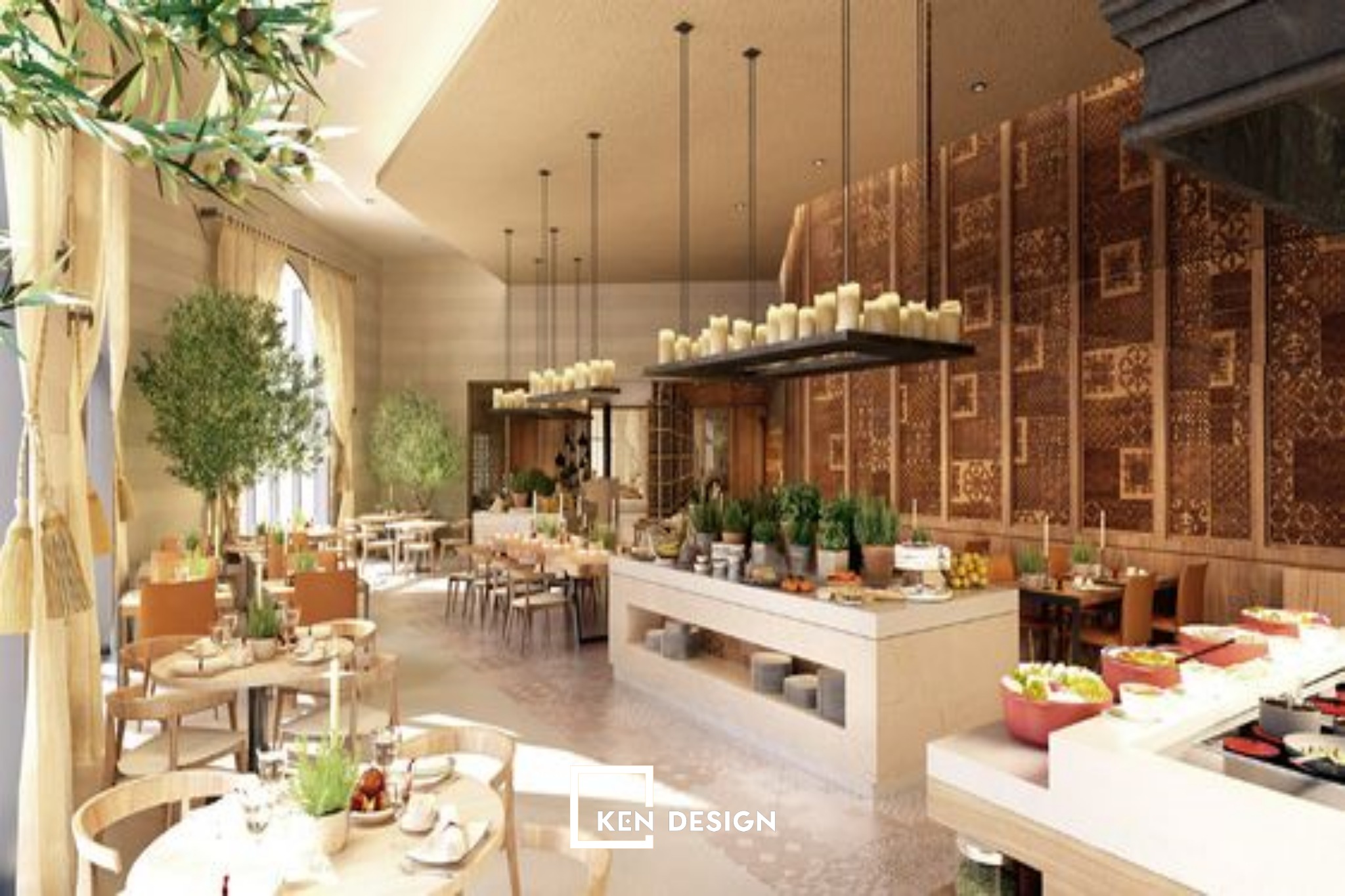  lưu ý khi thiết kế nhà hàng buffet 