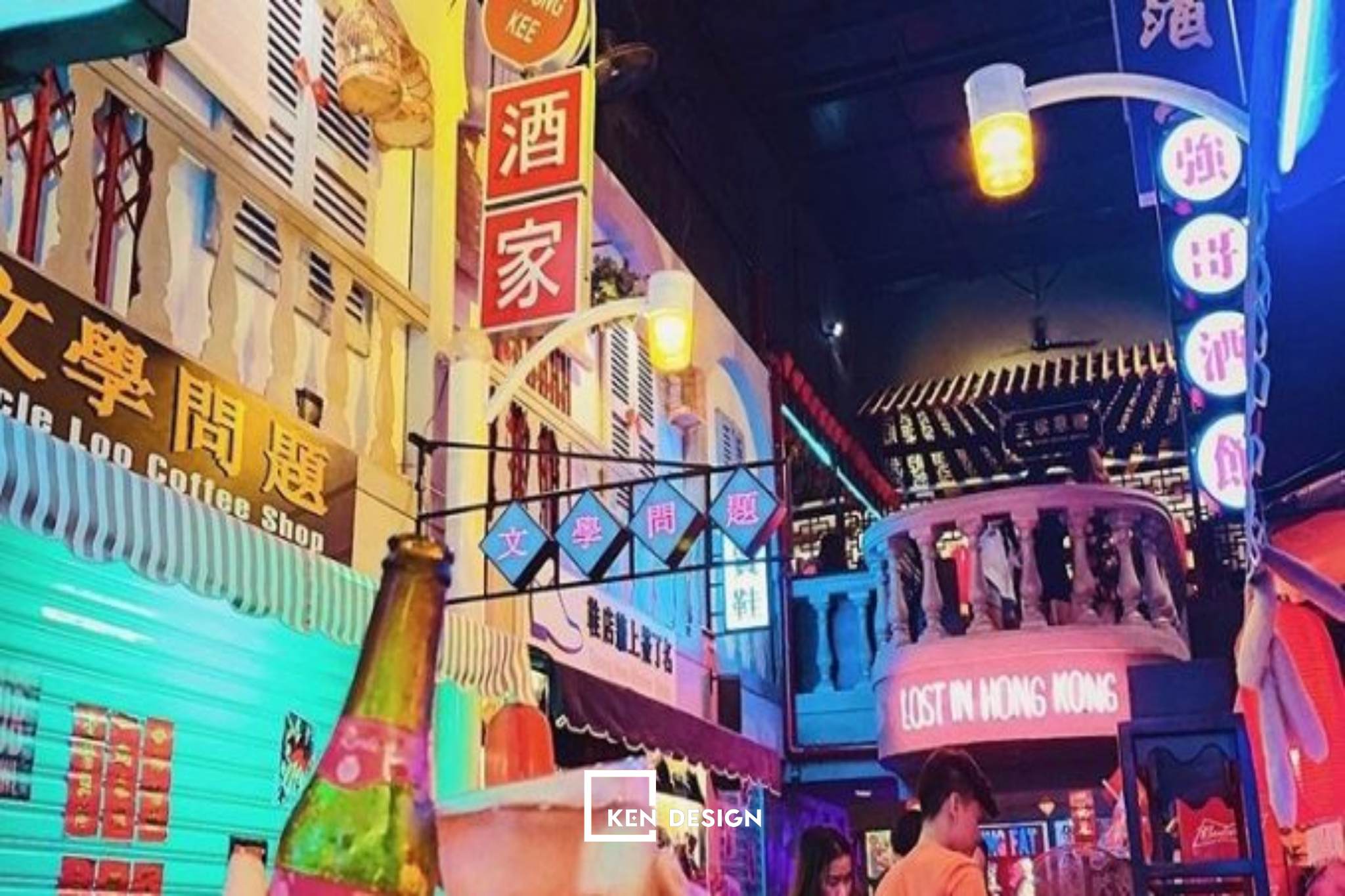 thiết kế quán pub style HongKong đẹp 