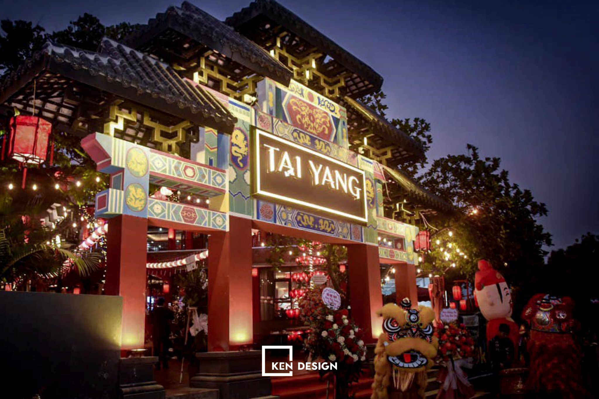 thiết kế Tai Yang chinese cuisine hấp dẫn thực khách từ cổng chào
