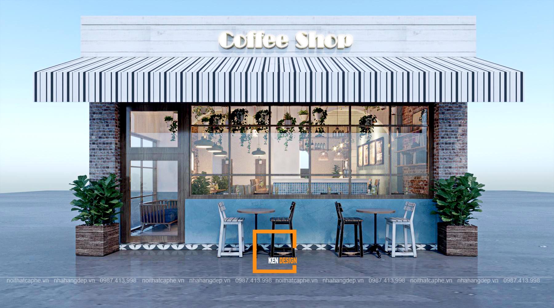 4 mẫu thiết kế quán cafe nhà ống phong cách hiện đại của KenDesign