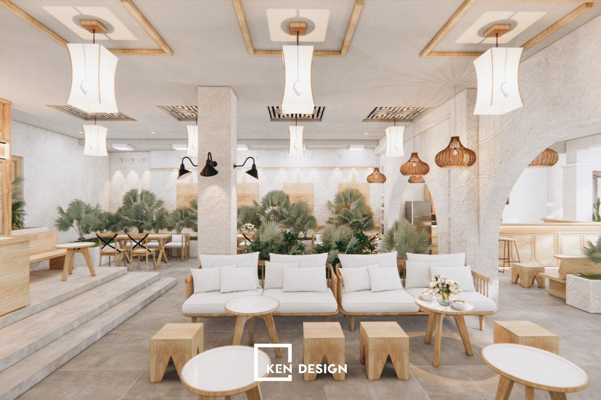 thiết kế nail cafe