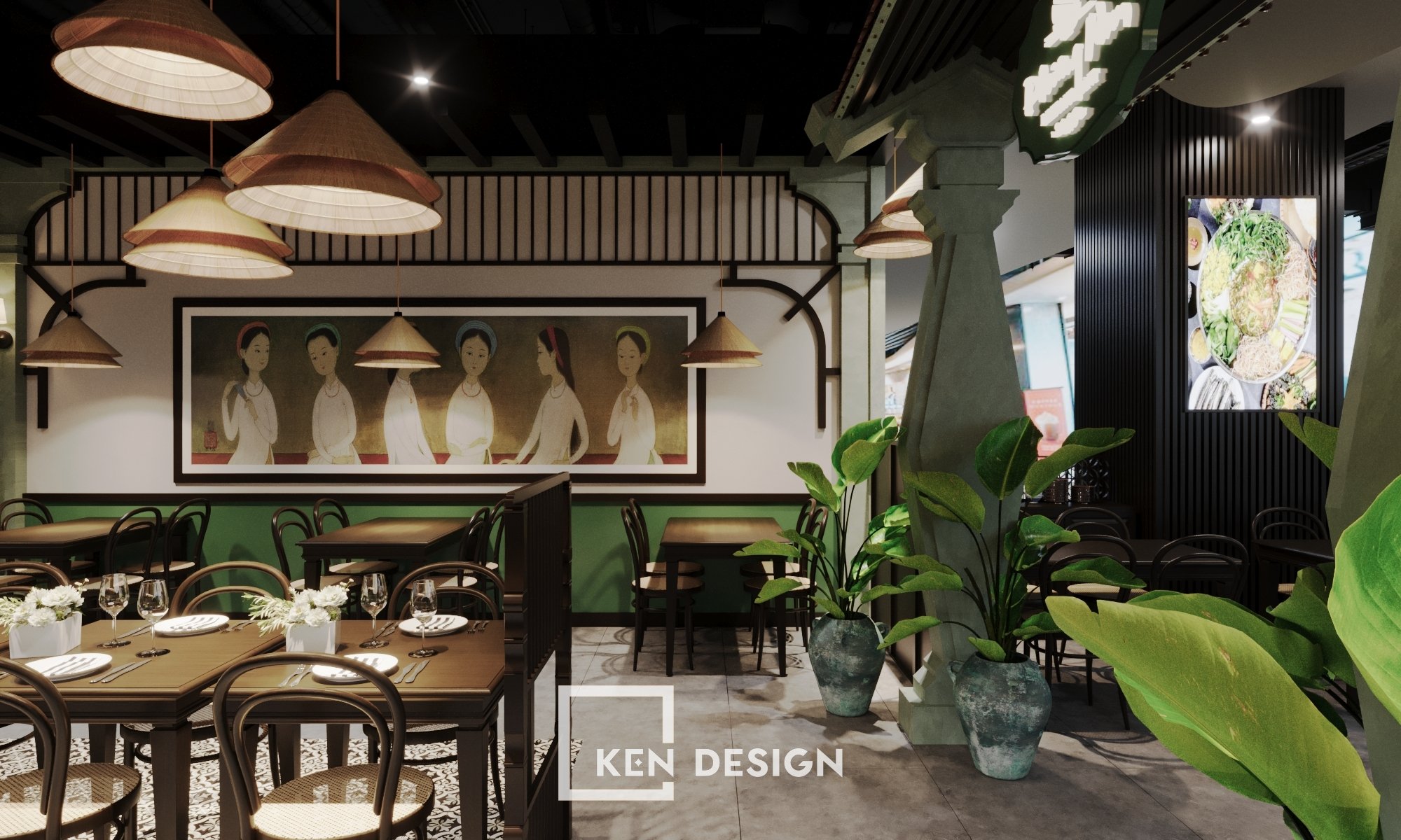 Thiết kế nhà hàng Phương Nam tại Aeon Mall Hà Đông