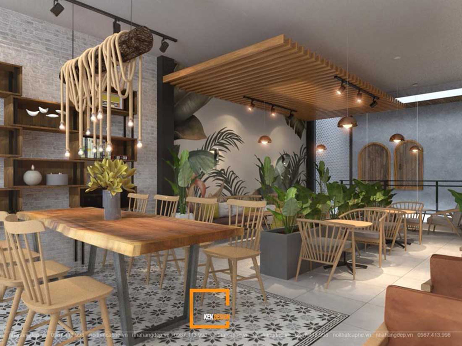 Bí quyết thiết kế quán cafe 2 tầng thu hút mọi ánh nhìn | Kendesign
