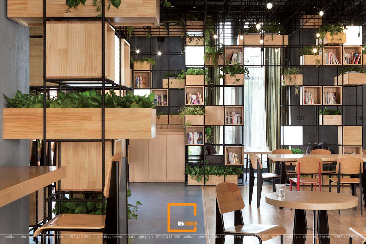 Kinh nghiệm thiết kế quán cafe sách tinh tế, hút khách | Kendesign